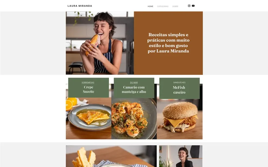 Site antigo da Laura, no Wix