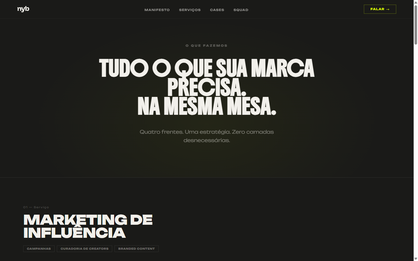 Serviços da NYB — 4 frentes, uma estratégia